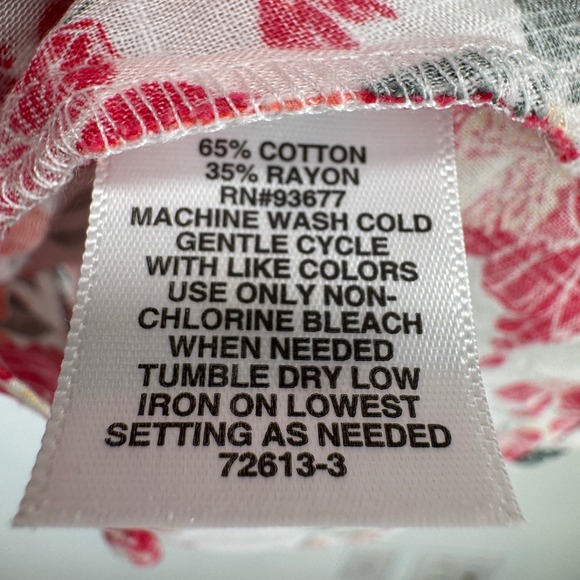 Liz Claiborne Womens Floral Button Top Size 1x Balloon Sleeve V Neck Cottagecore - Picture 4 of 7